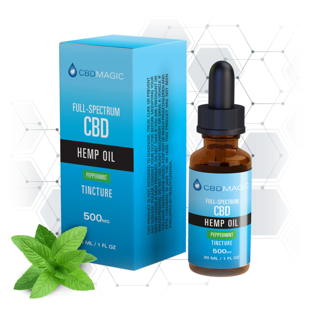 Full Spectrum CBD Hemp Oil Peppermint Tincture 500mg (30 ml Bottle)