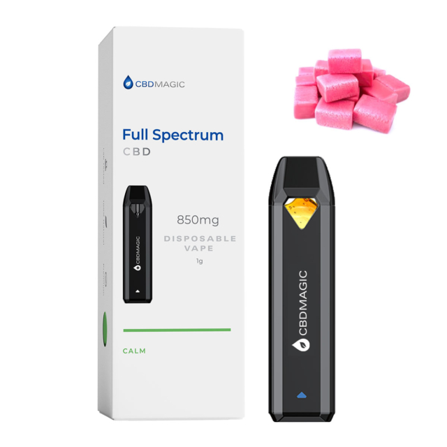 Full Spectrum CBD Vape for Calm 850mg Bubblegum