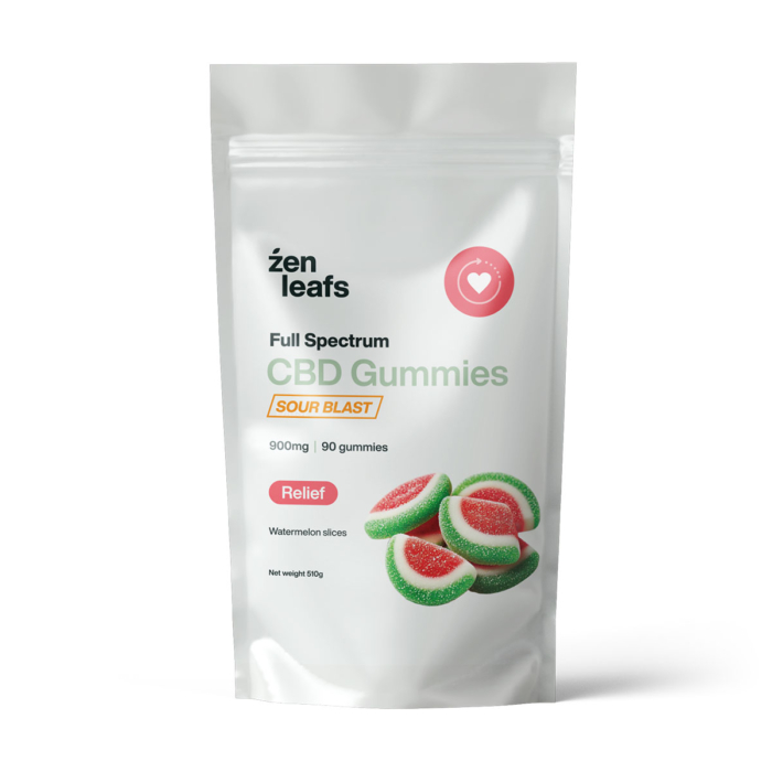 Full Spectrum Sour Watermelon CBD Gummies for Relief 900mg (Zen Leafs)