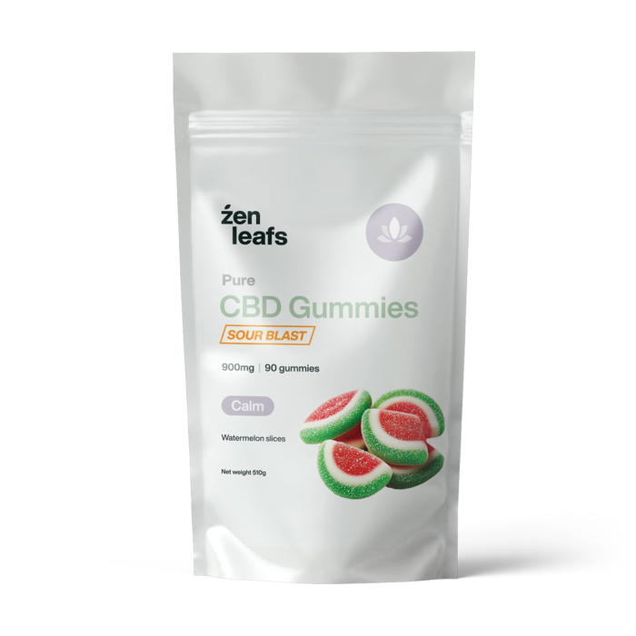 Pure Sour Watermelon CBD Gummies for Calm 900mg (Zen Leafs)